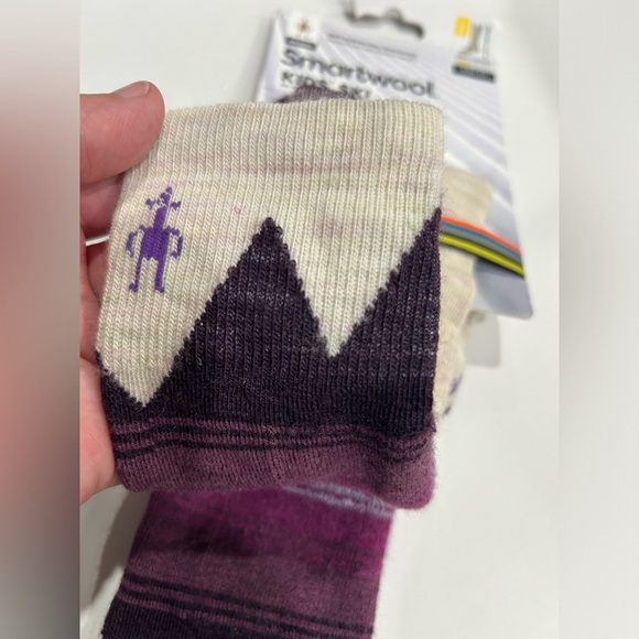 Smartwool Kid's Large Ski Light Cushion Over The Calf Sock Moonbeam Pink NWT - Picture 3 of 8